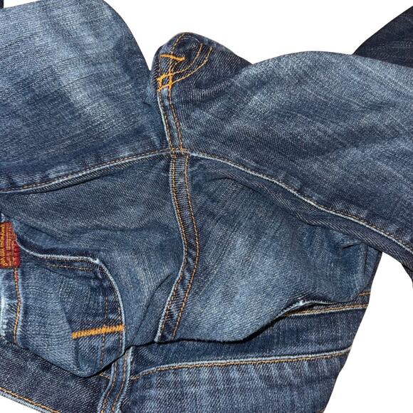 7 For All Mankind Y2K Bootcut 2000s Blue 100% Cotton Jeans Relaxed Fit Low Rise - Picture 8 of 9